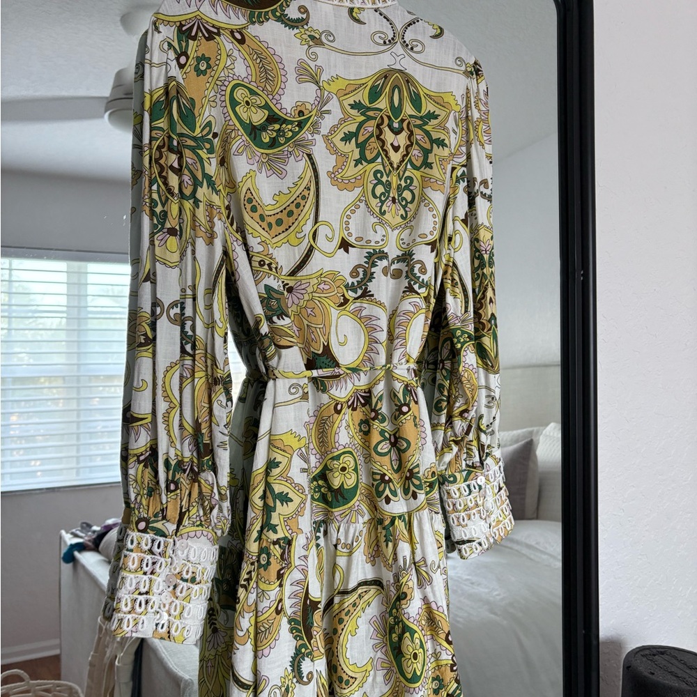 Arabessa Elegant High neck 100% Linen Paisley Print Dress. Never worn - Picture 5 of 5